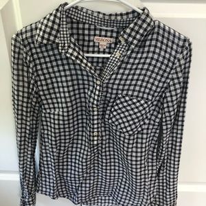 Medina Plaid Button Down Blouse Long Sleeve